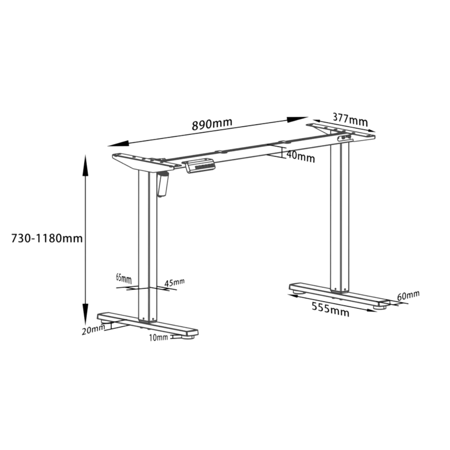 1.2 Metre Single Motor Sit Stand Desk - Maple/White