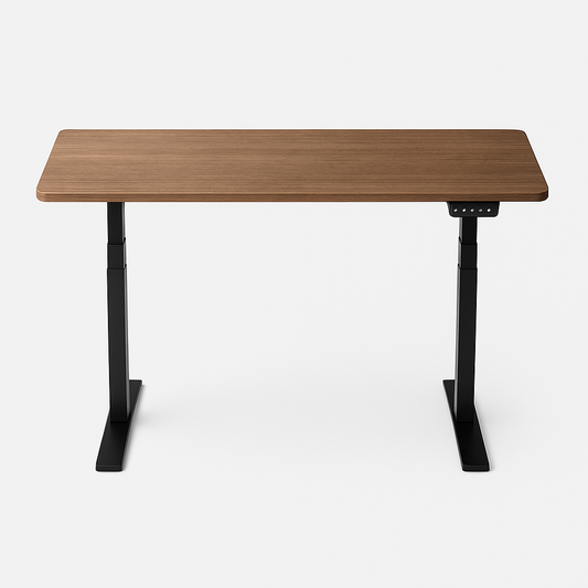 Dual Motor Sit Stand Desk - Black Frame & Walnut Desktop