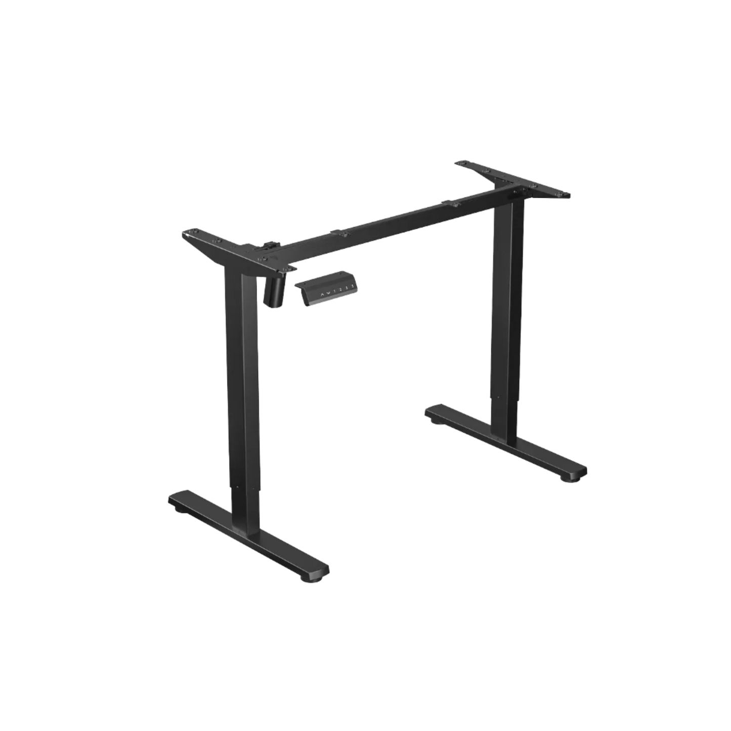 1.4 Metre Dual Motor Sit Stand Desk - Black Frame & Walnut Desktop
