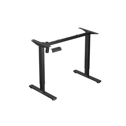 1.4 Metre Dual Motor Sit Stand Desk - Black Frame & Walnut Desktop