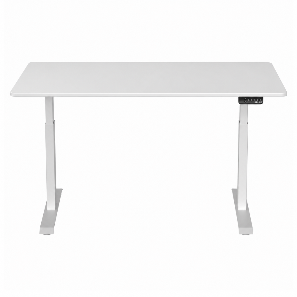 1.6 Metre Dual Motor Sit Stand Desk - White Frame & Desktop