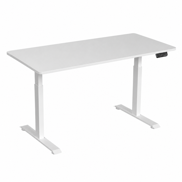 1.6 Metre Dual Motor Sit Stand Desk - White Frame & Desktop