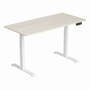 1.4 Metre Dual Motor Sit Stand Desk - White Frame & Maple Desktop