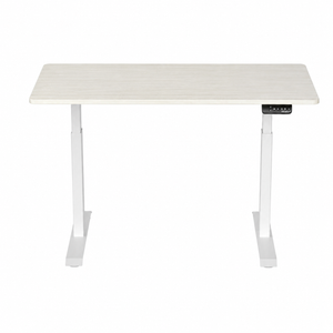 1.4 Metre Dual Motor Sit Stand Desk - White Frame & Maple Desktop