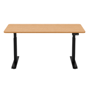1.6 Metre Dual Motor Sit Stand Desk - Black Frame & Walnut Desktop