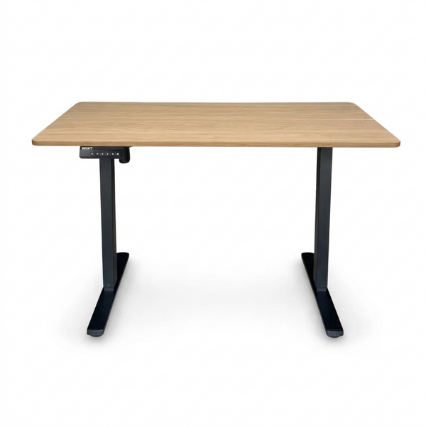 1.2 Metre Single Motor Sit Stand Desk - Walnut/Black