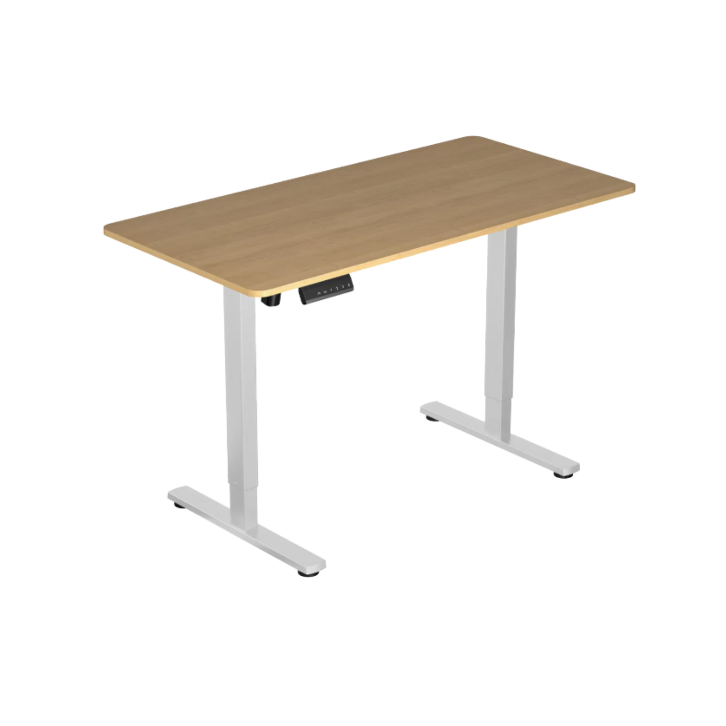 DESKIT ErgoLift Single Sit Stand Desk - Maple Breeze/White