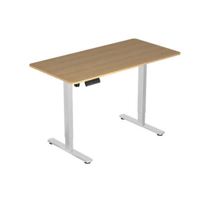 DESKIT ErgoLift Single Sit Stand Desk - Maple Breeze/White