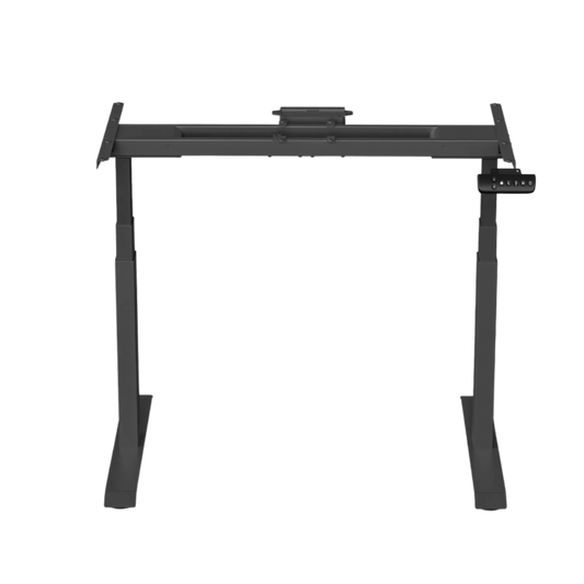 Dual Motor Sit Stand Desk - Black Frame & Walnut Desktop
