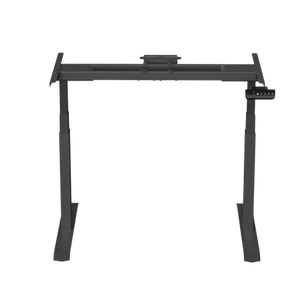1.6 Metre Dual Motor Sit Stand Desk - Black Frame & Walnut Desktop