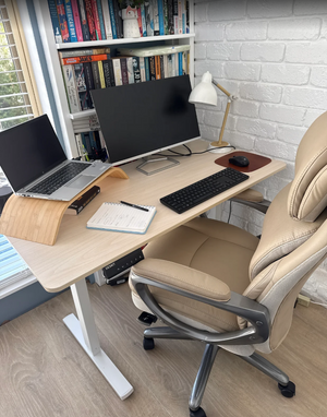 1.2 Metre Single Motor Sit Stand Desk - Maple/White