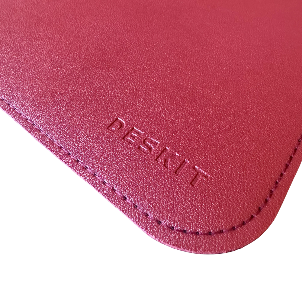 DESKIT Embossed Premium Desk Mat – Red/Black (80 × 30cm)