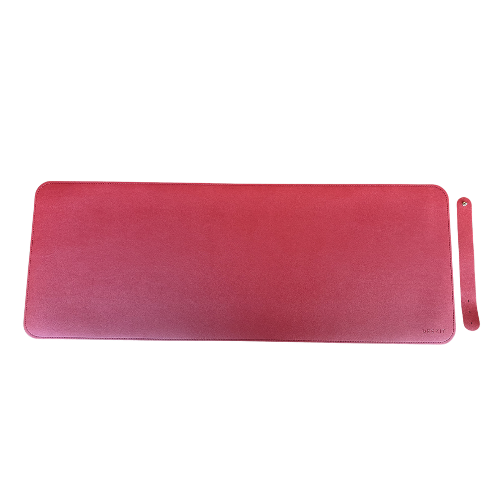 DESKIT Embossed Premium Desk Mat – Red/Black (80 × 30cm)