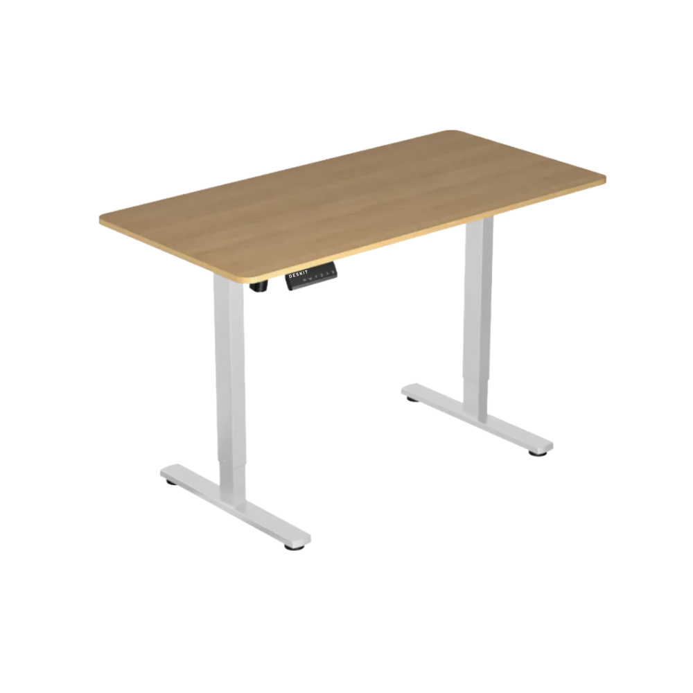 1.2 Metre Single Motor Sit Stand Desk - Maple/White