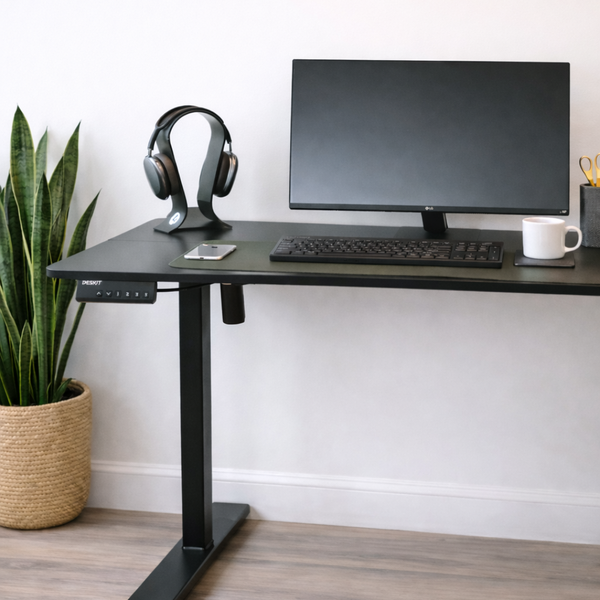 1.2 Metre Single Motor Sit Stand Desk - Black (Radian edge)