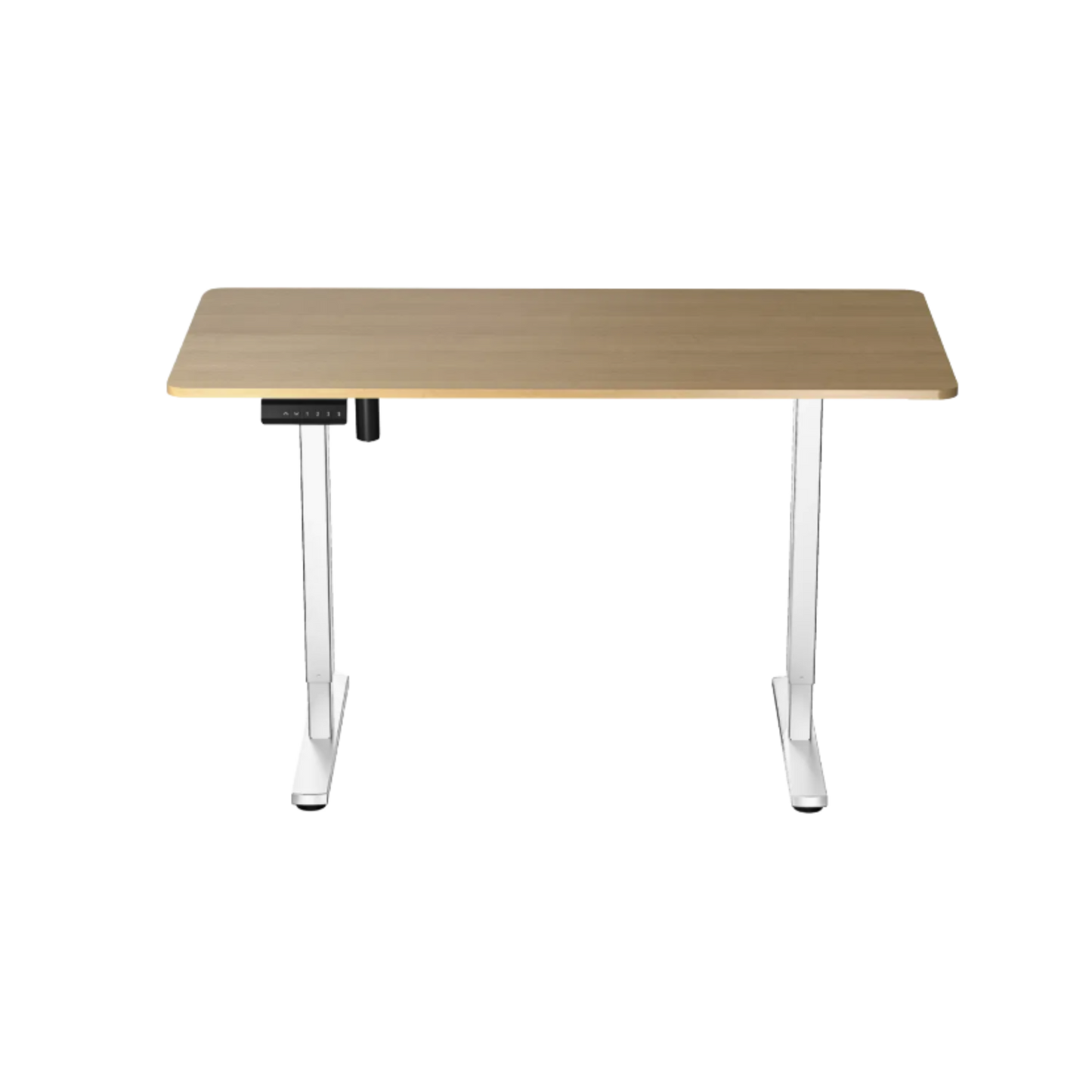 DESKIT ErgoLift Single Sit Stand Desk - Maple Breeze/White
