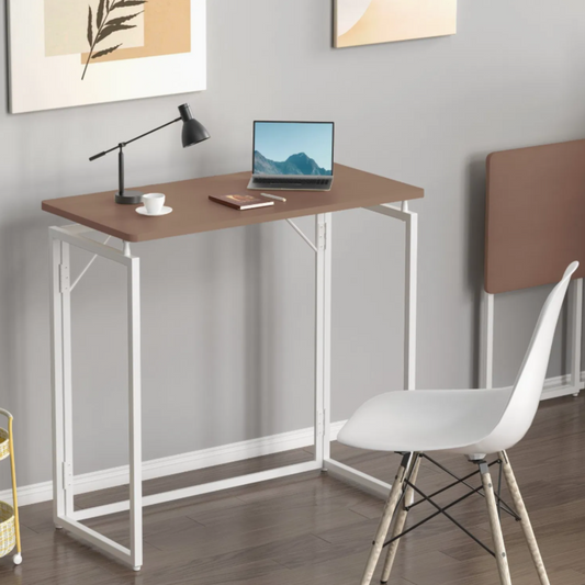 DESKIT Foldaway Desk - Rich Walnut/White